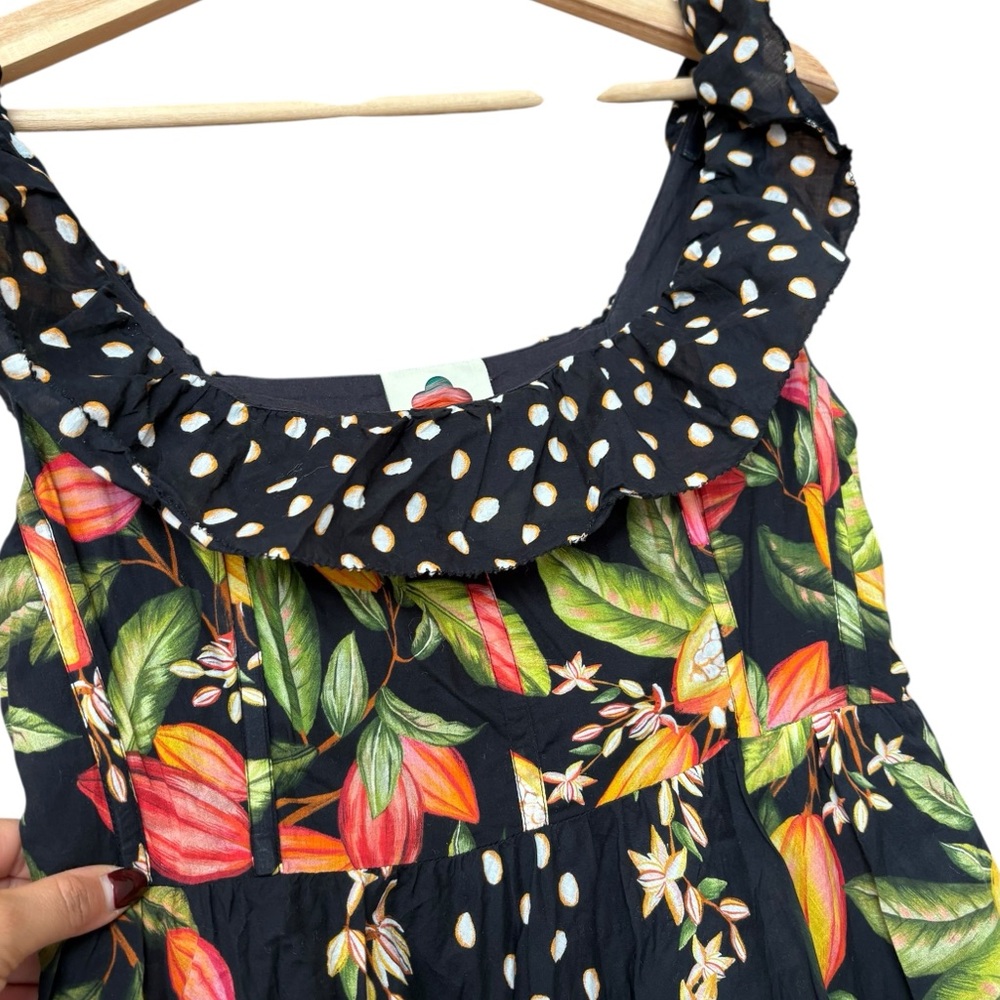 FARM Rio Black Floral Polka Dot Mini Dress - Picture 8 of 13